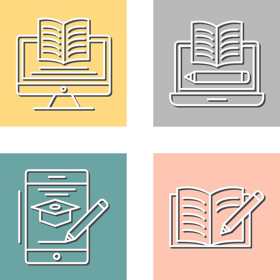 Digital Learning and Written Icon vector