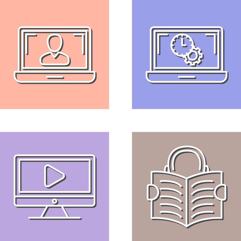 Flex Time and Online Lesson Icon vector