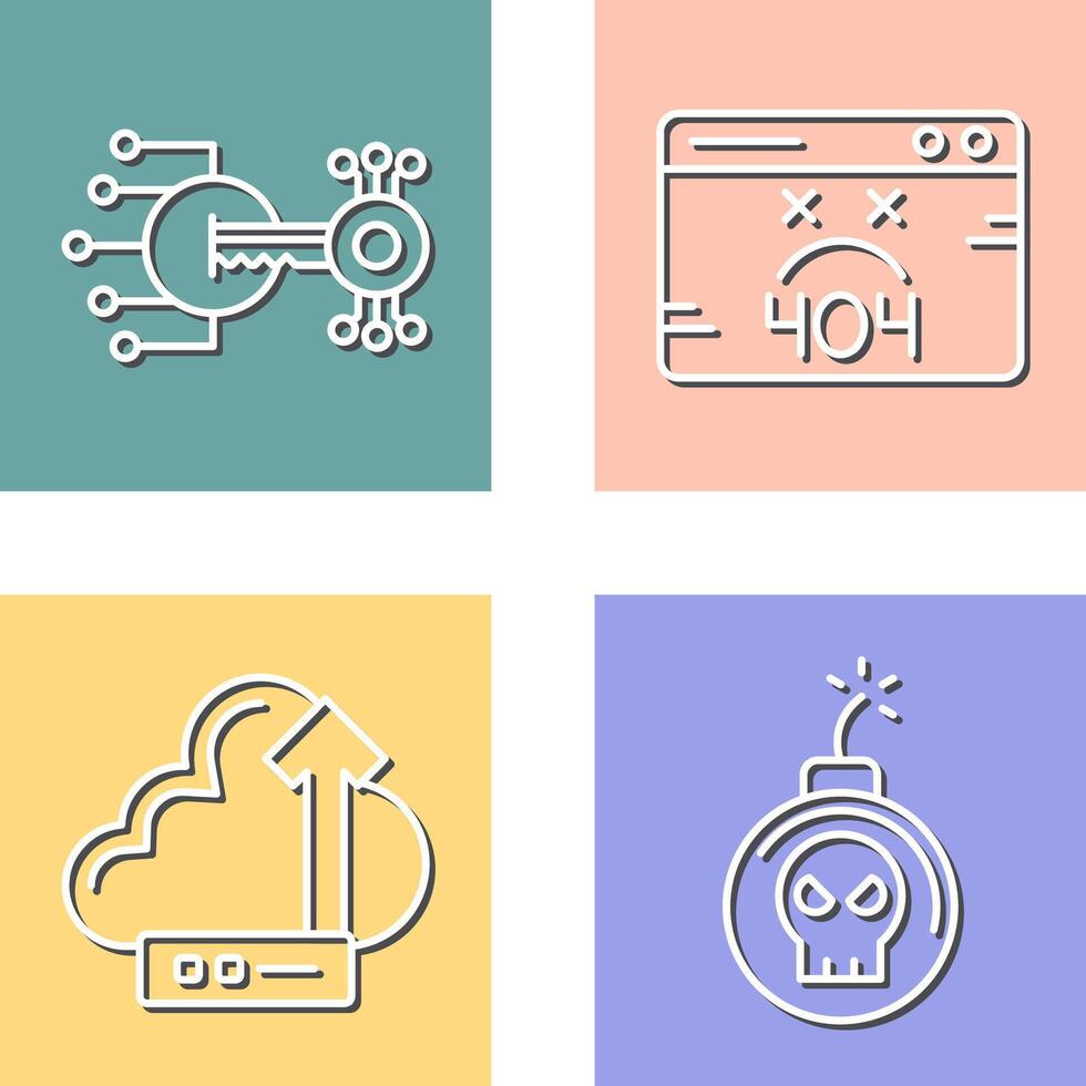 Encryption and 404 Error Icon vector