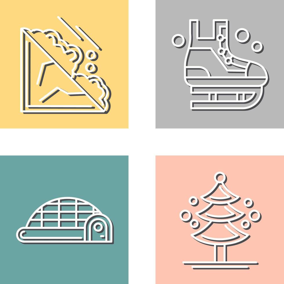 Avalanche and Ice Skating Icon vector