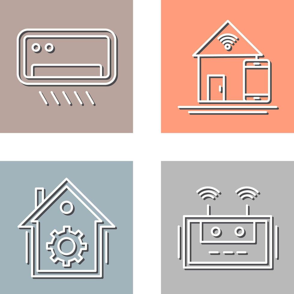 Air Conditioner and Home Automation Icon vector