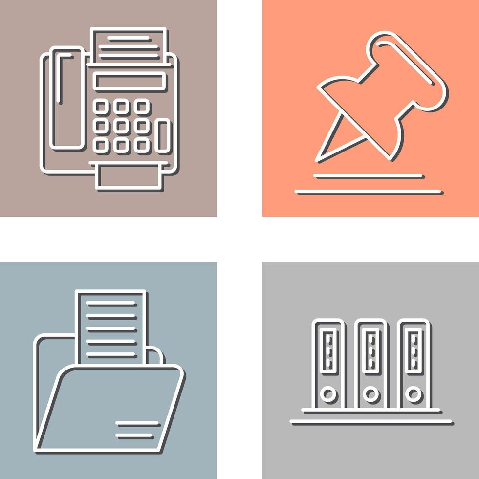 Fax Machine and Pin Icon vector