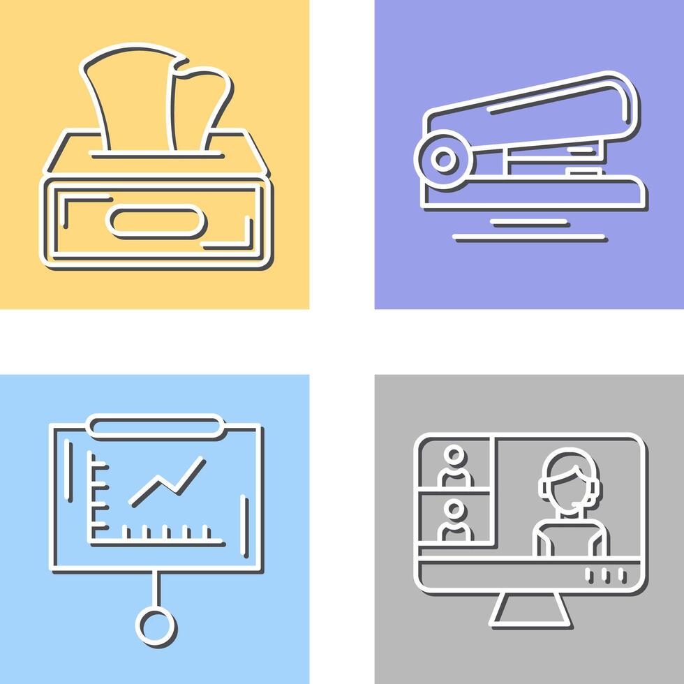 Tissue Box and Stapler Icon vector