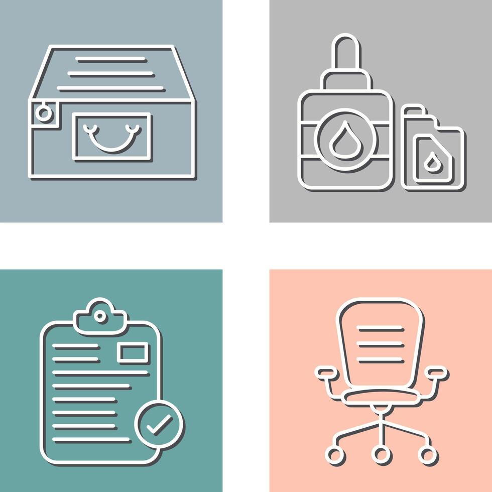 File Cabinet and Ink Cartridge Icon vector