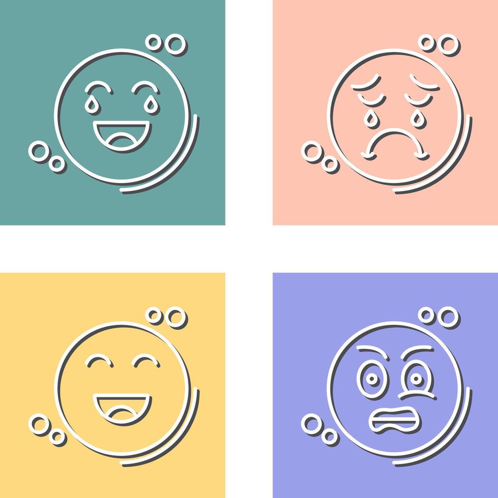 Loughing and Unhappy Icon vector
