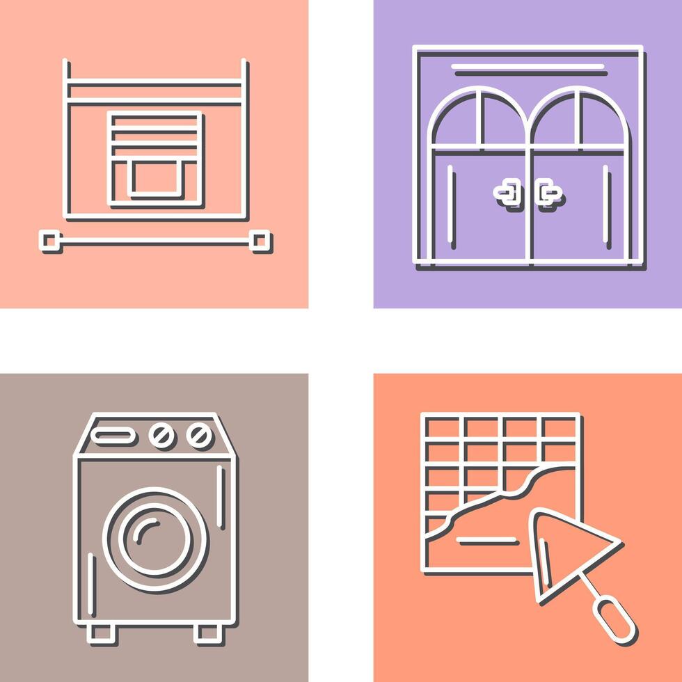Blind and Door Icon vector