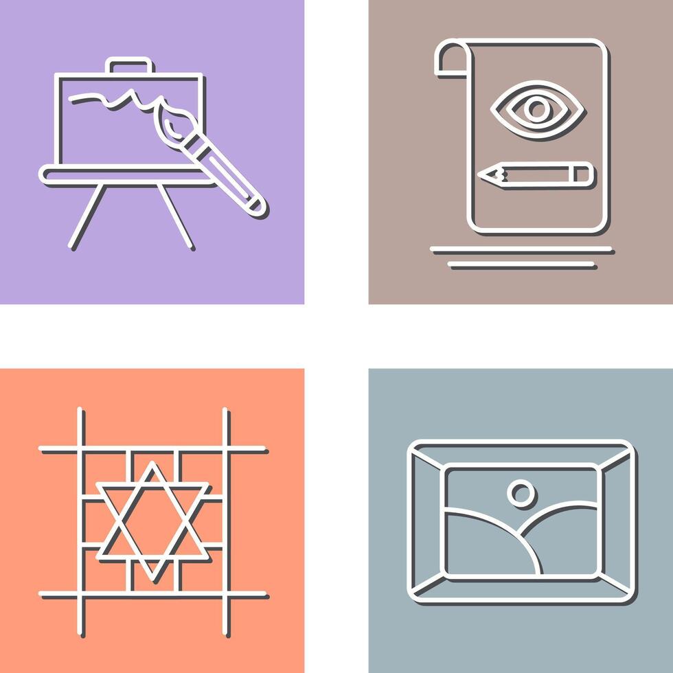 canvas and sketch Icon vector