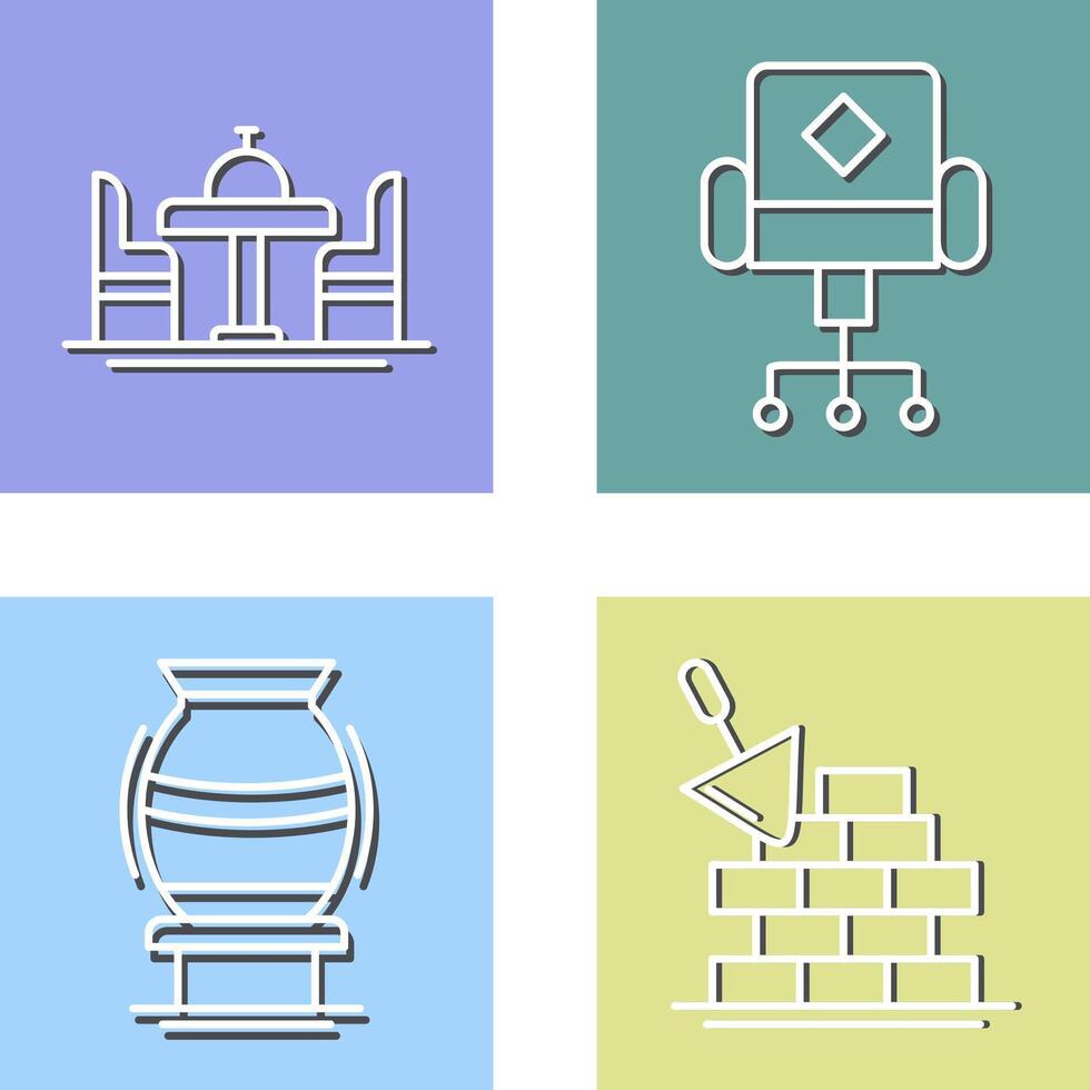 Chair and Dinning Table Icon vector