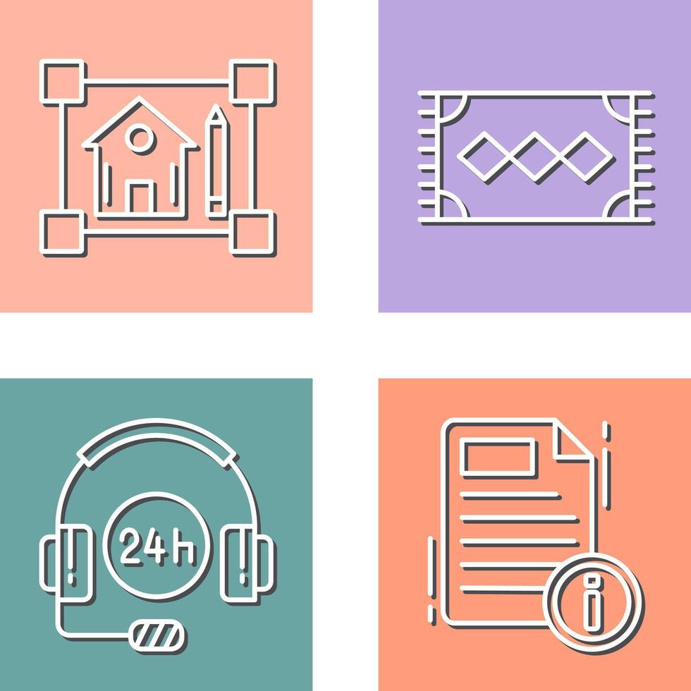 blueprint and rug Icon vector