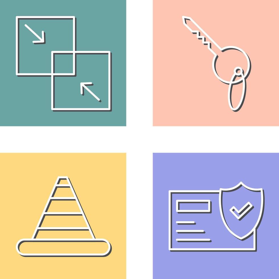 Combine and Key Icon vector