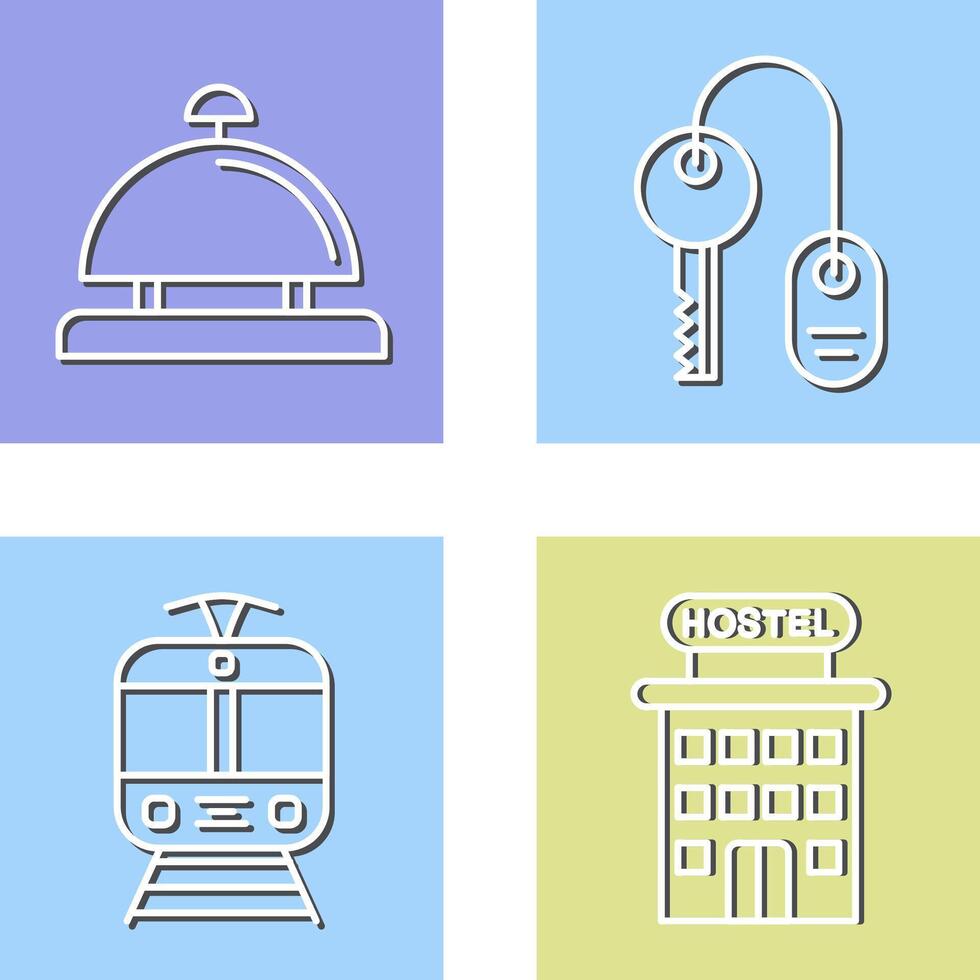 Room key and Desk Bell Icon vector