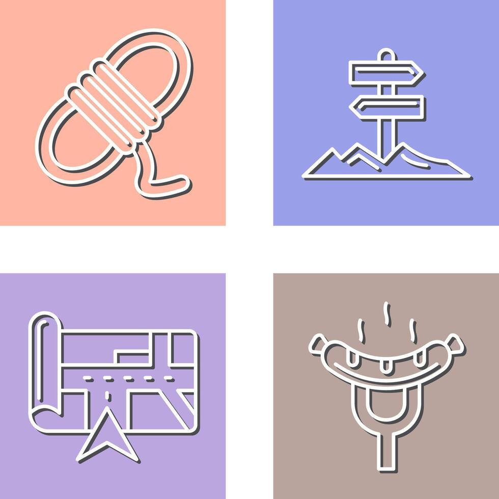 Direction and Rope Icon vector