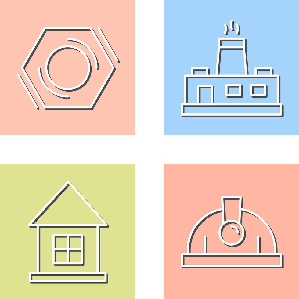 Factory and Nut,food Icon vector