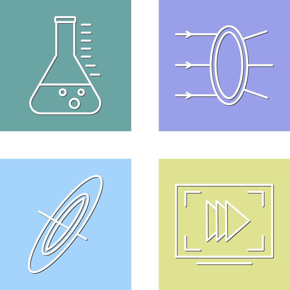Refraction and beaker Icon vector