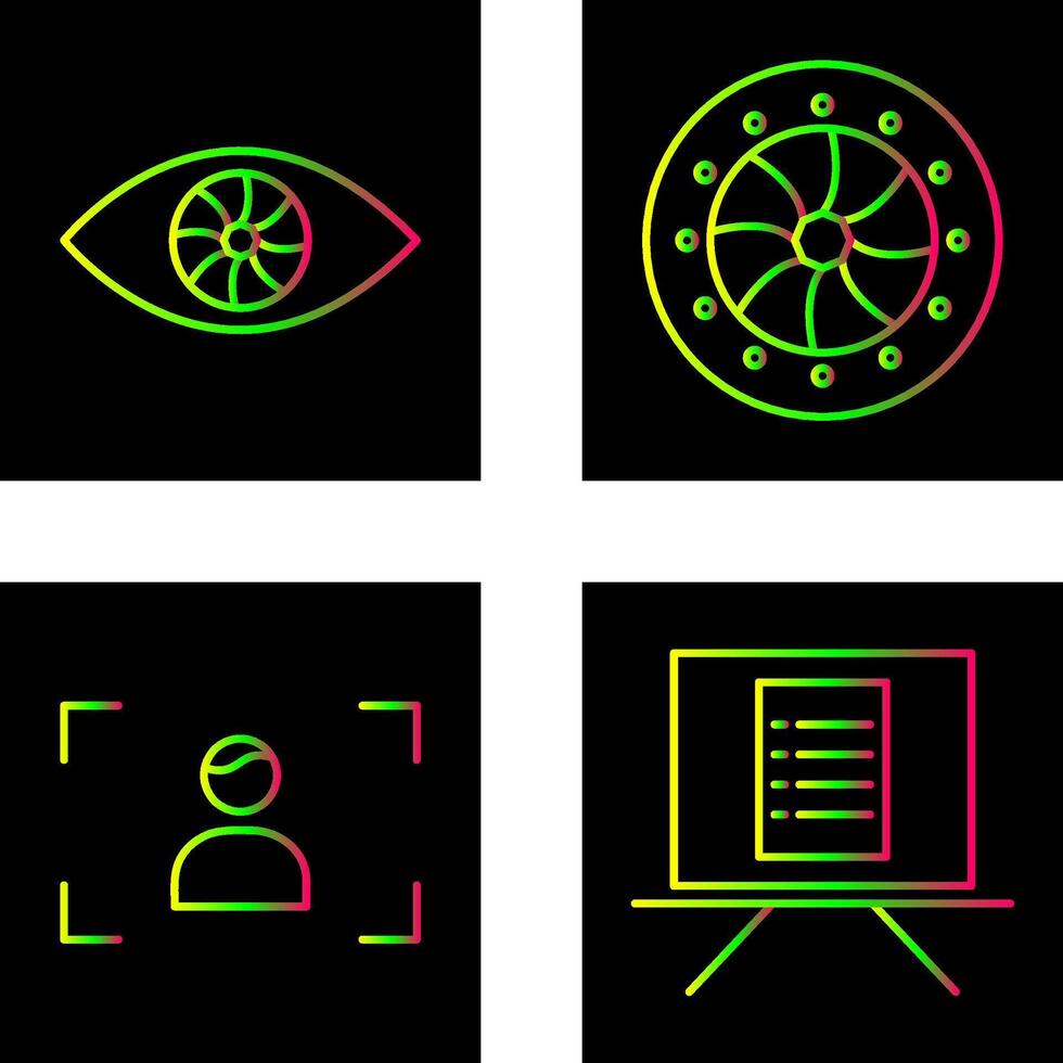 ojo y óptico diafragma icono vector