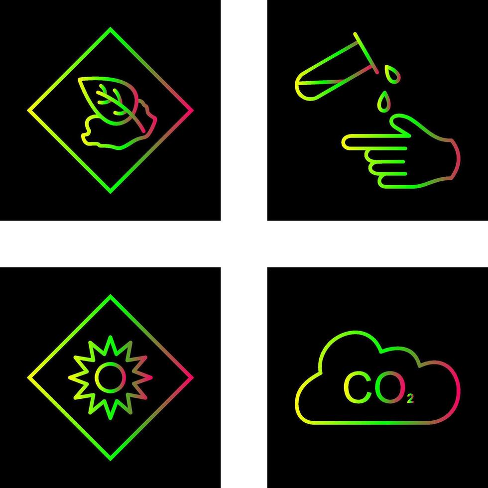 Environment hazard and Corrosive hazard Icon vector