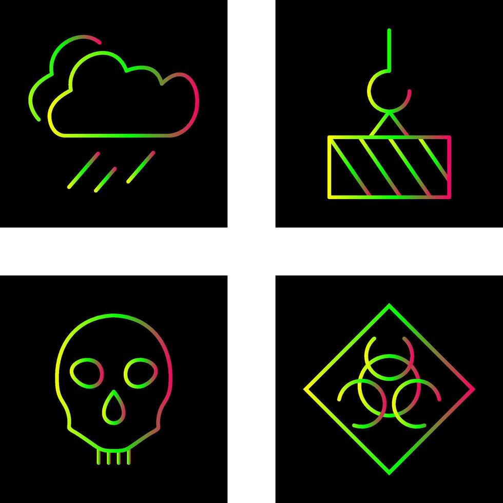 rain and heavy machinery Icon vector