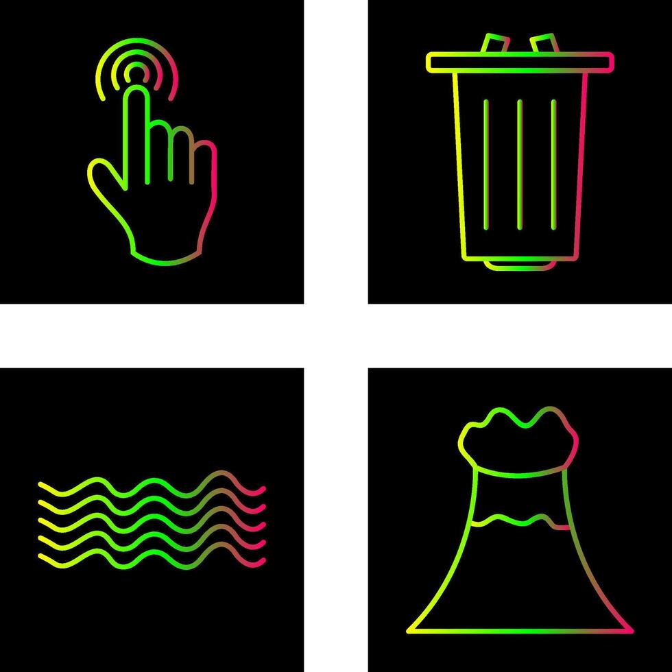 danger of hand press and garbage Icon vector