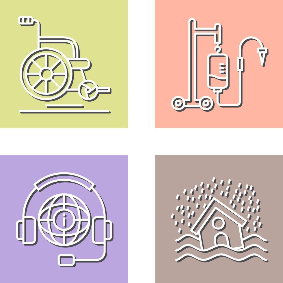 Wheel Chair and Intravenous Icon vector