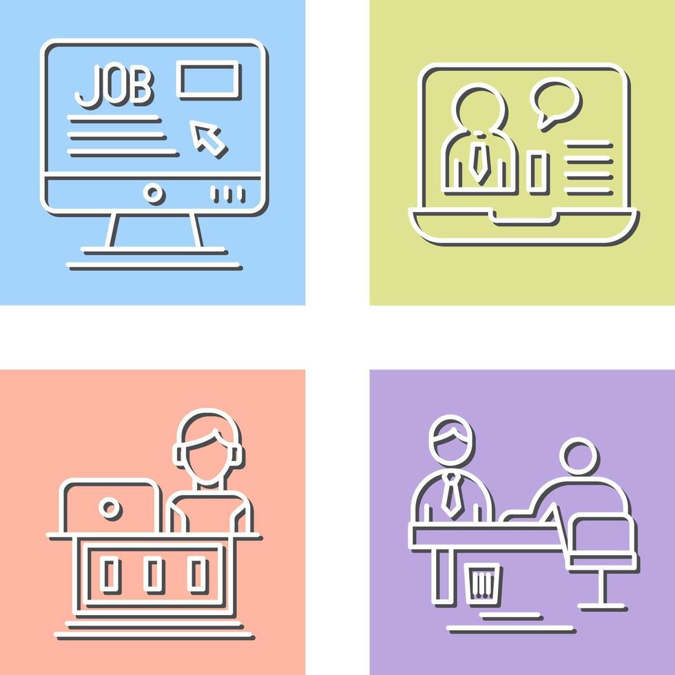 Online Job and Online Job Interview Icon vector