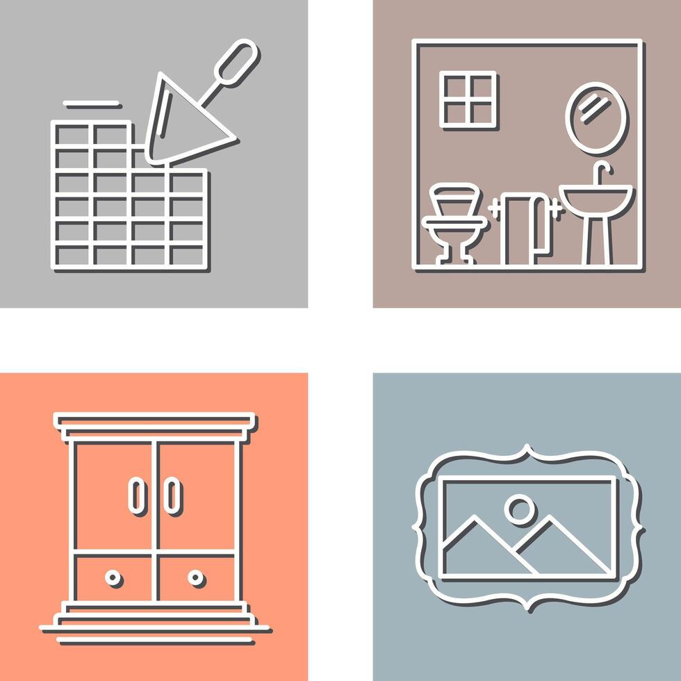 Brickwall and Bathroom Icon vector