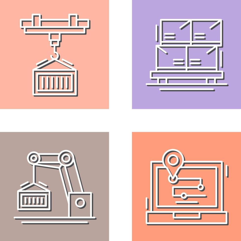 crane and stock Icon vector