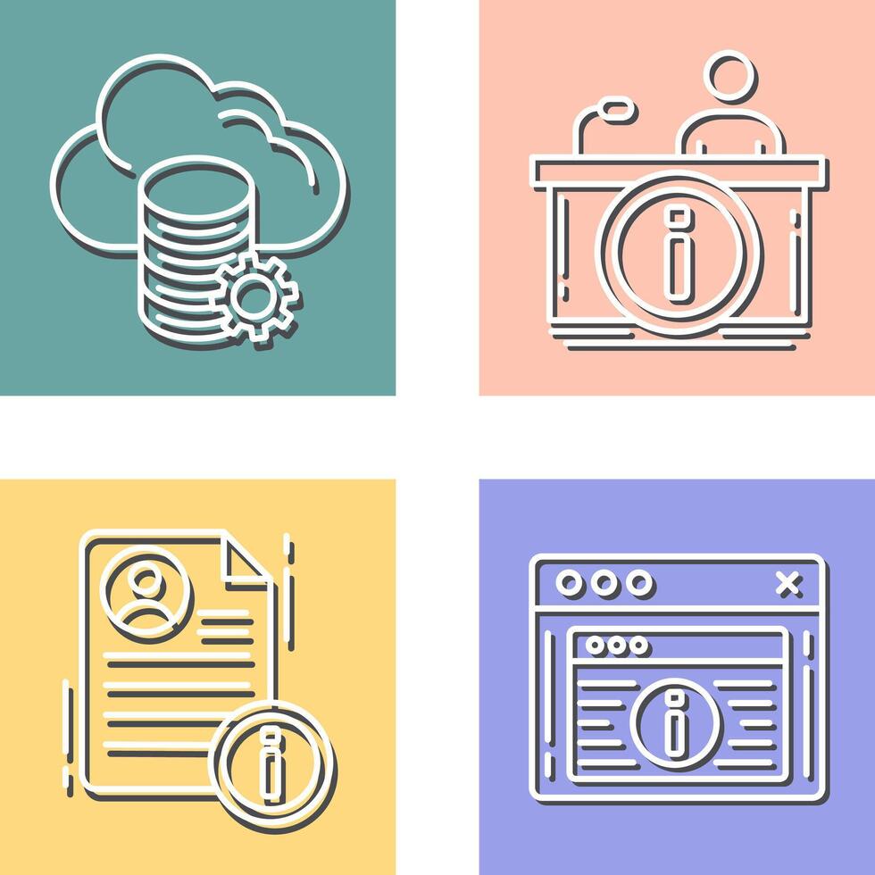 nube datos y información escritorio icono vector