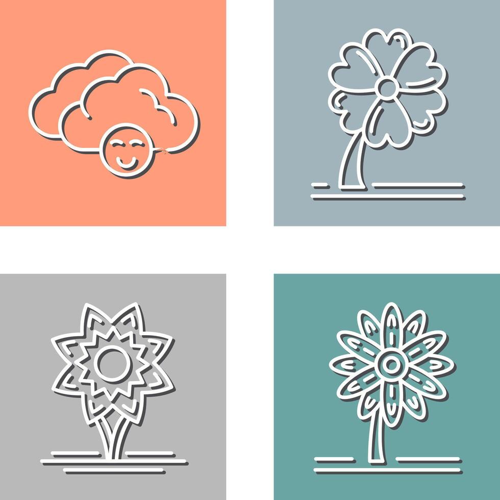 Cloudy and Clover Icon vector