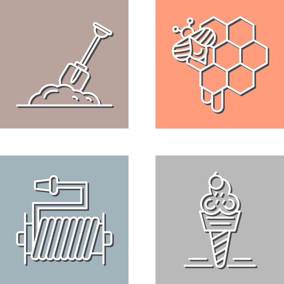 Digging and Honeycomb Icon vector