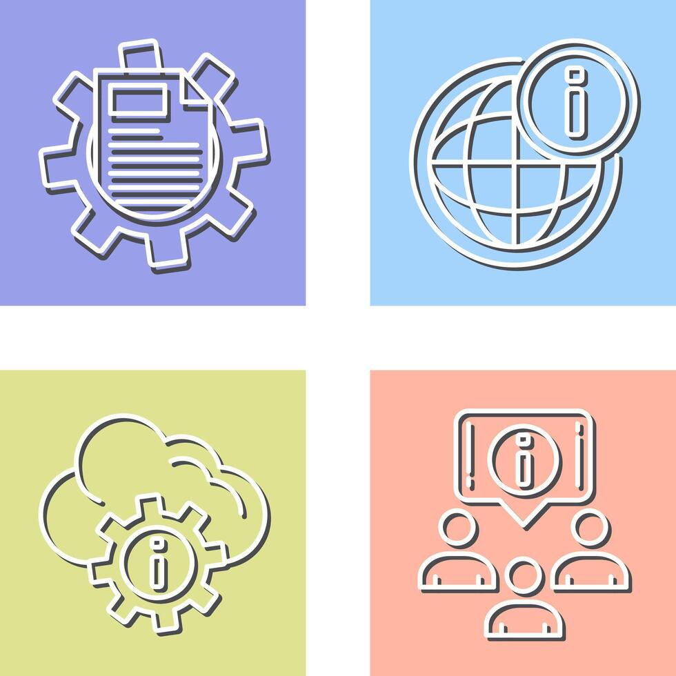 cogwheel and world Icon vector