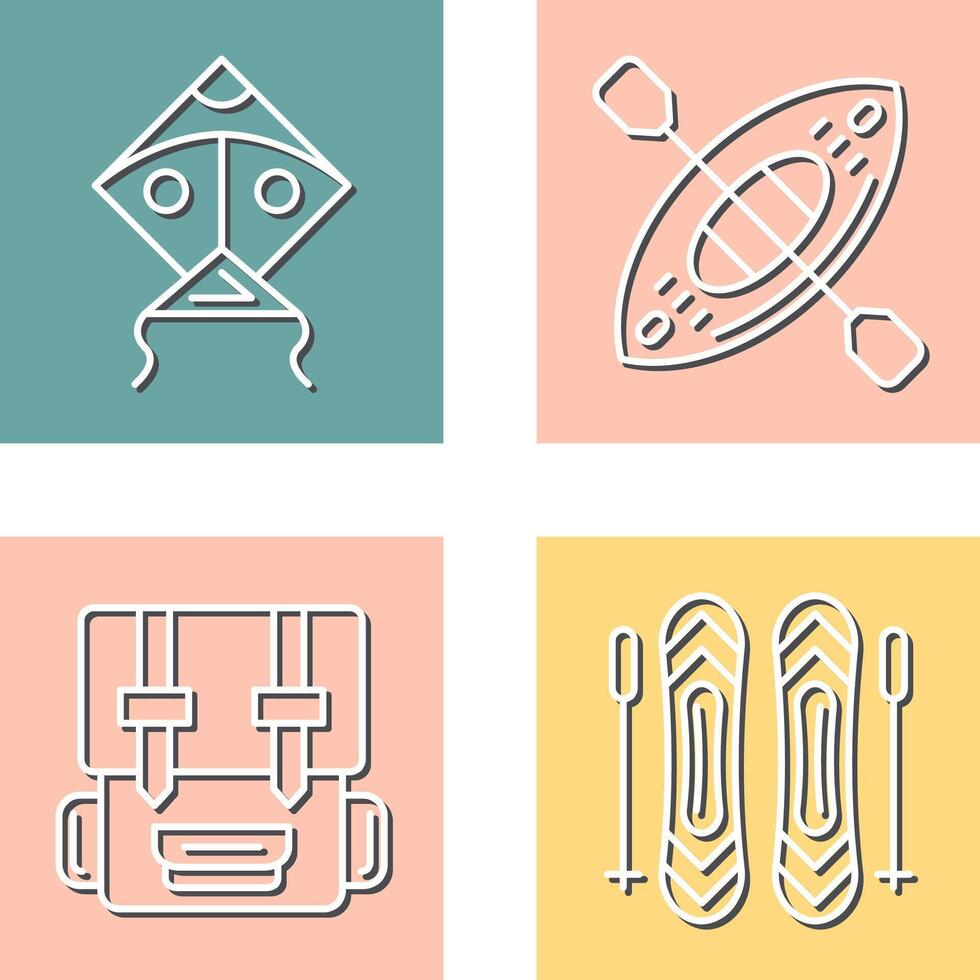 Kite and Kayak Icon vector