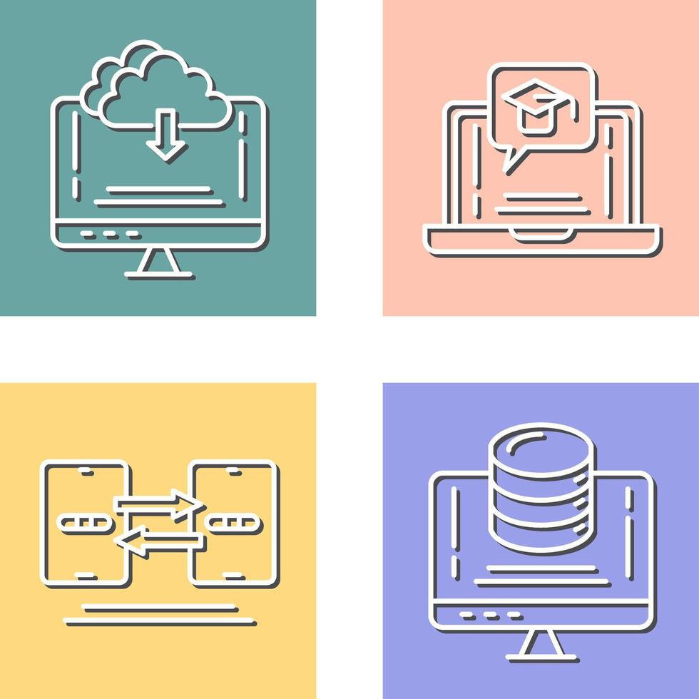 Download and E Learning Icon vector