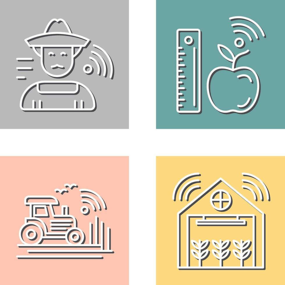 Farmer and Measure and Measure Icon vector