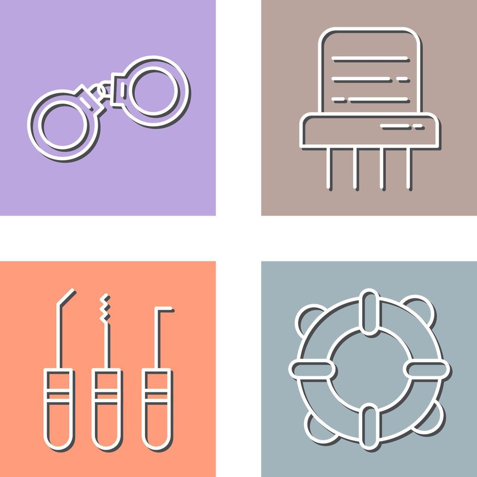 Handcuffs and Paper Shredder Icon vector
