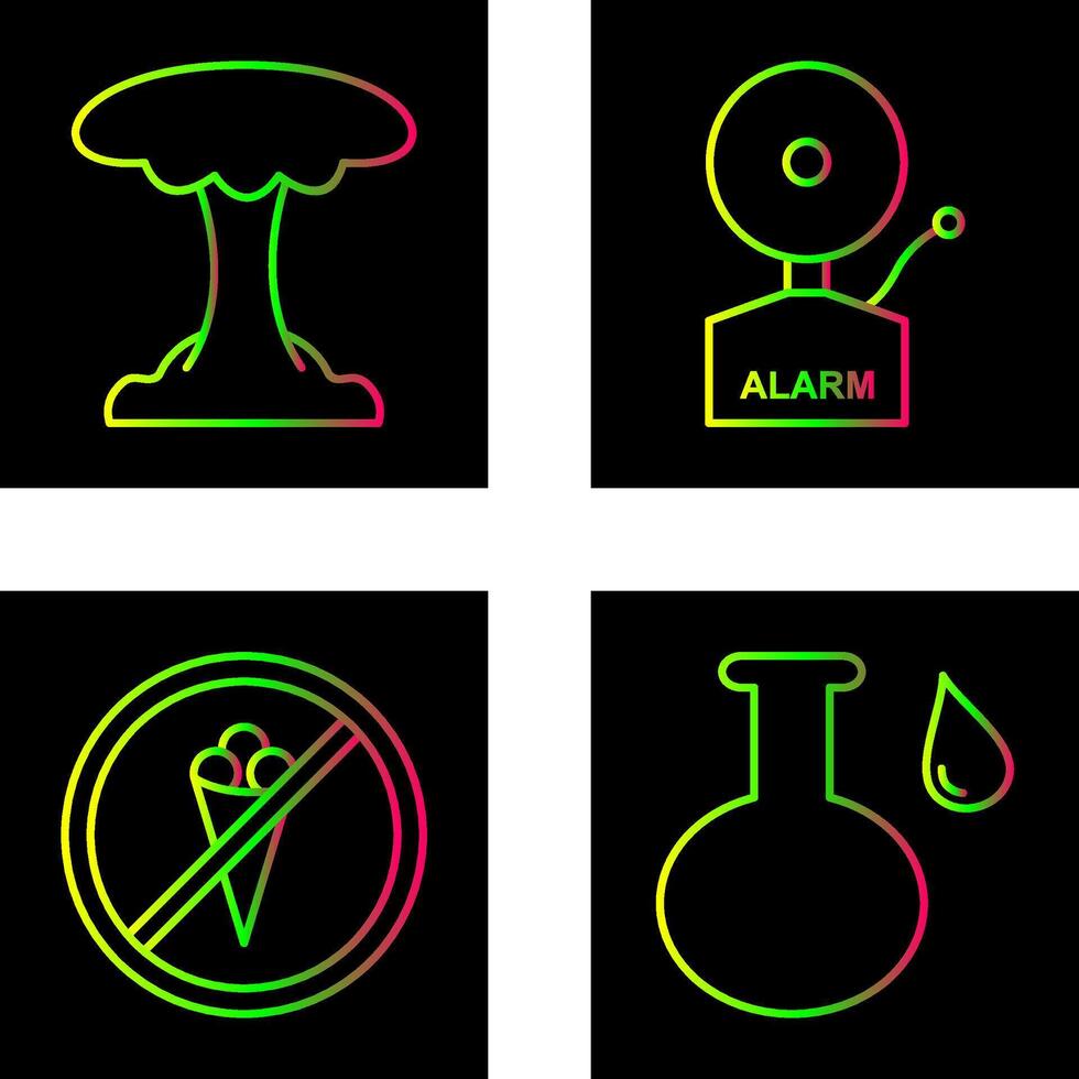 explosion and alarms Icon vector