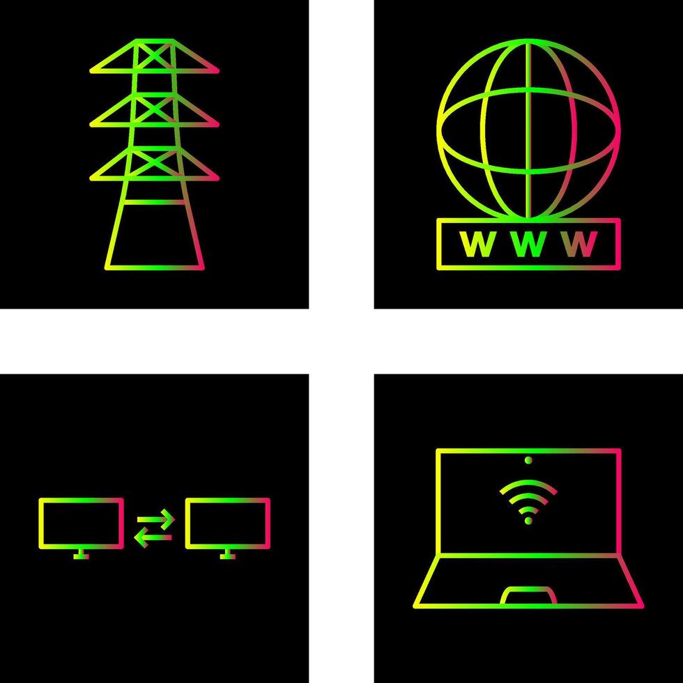 tower and world wide web Icon vector