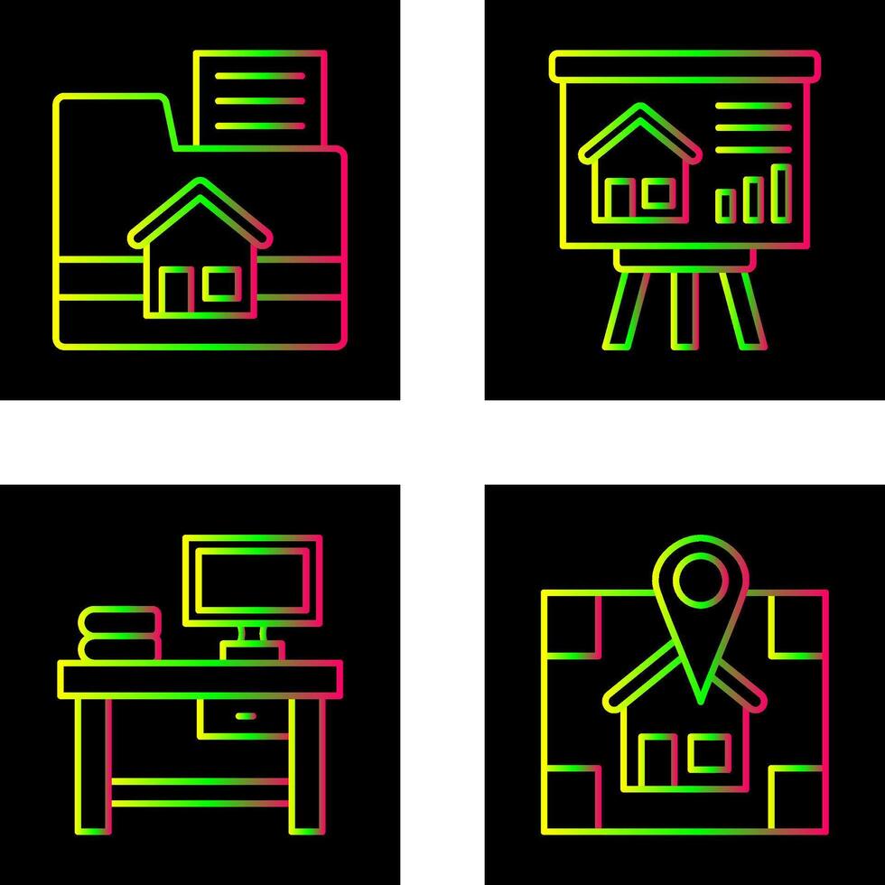 Folder and Presentation Icon vector