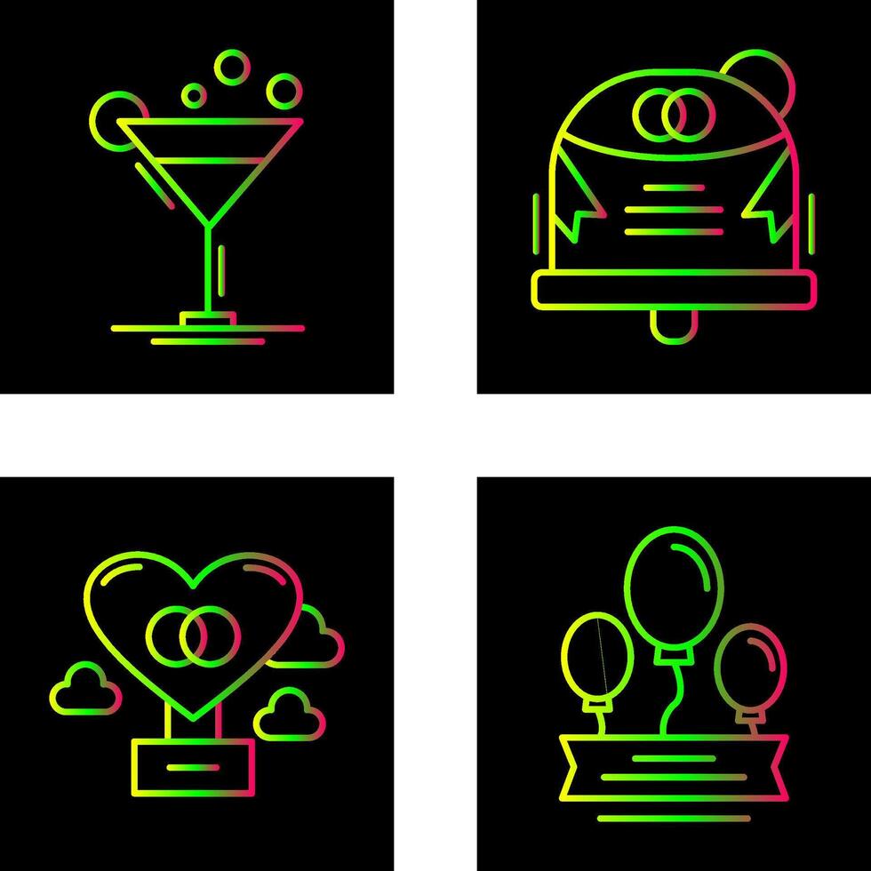 Coktail and Wedding Icon vector