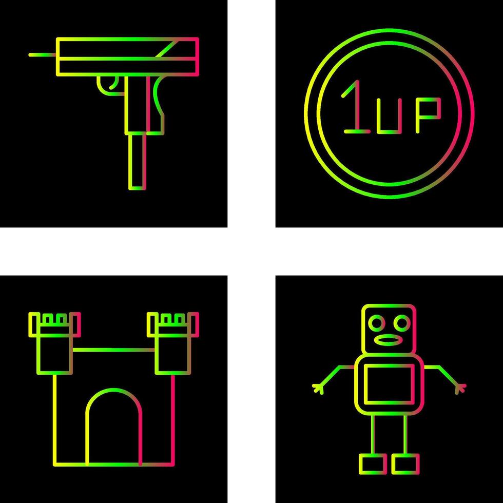 Gun and 1UP Icon vector