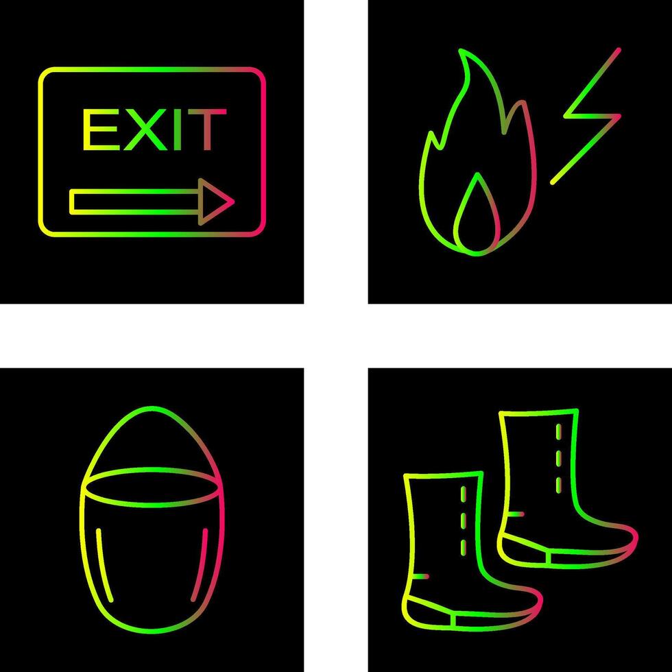 exit and electricity fire Icon vector