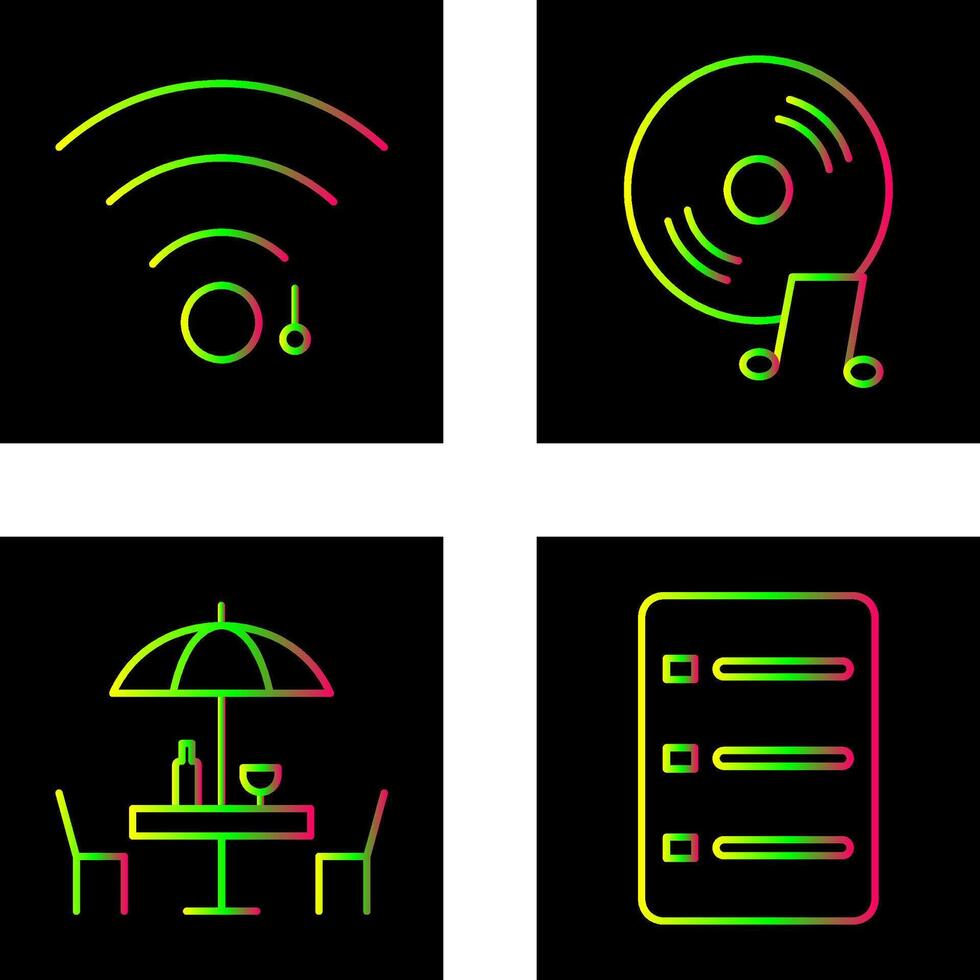 wifi sign and music cd Icon vector
