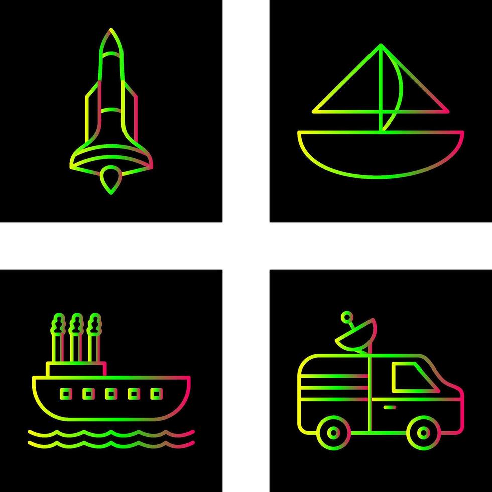 Rocket and Small Yacht Icon vector