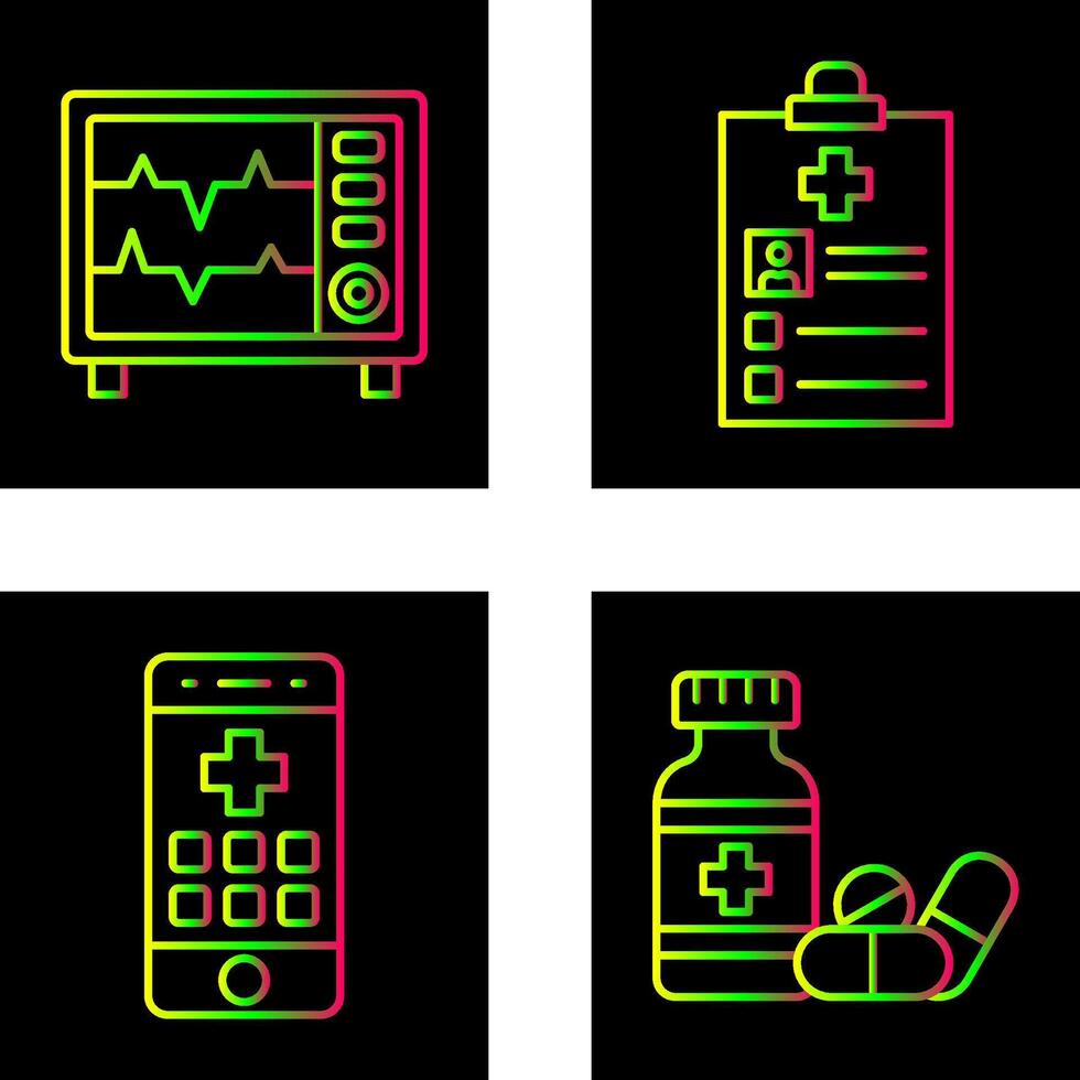 Heart Rate Moniter and Record Icon vector