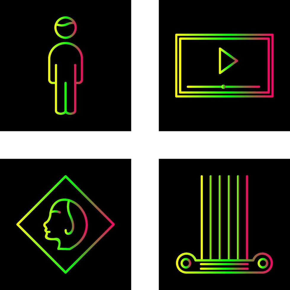Videos Screening and Tourist Icon vector