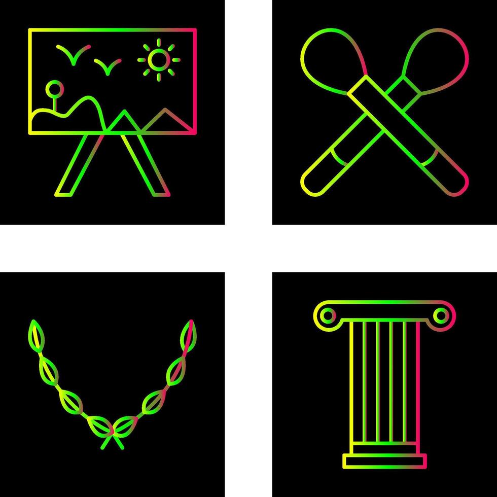 Painting of Canvvass and Brushes Icon vector