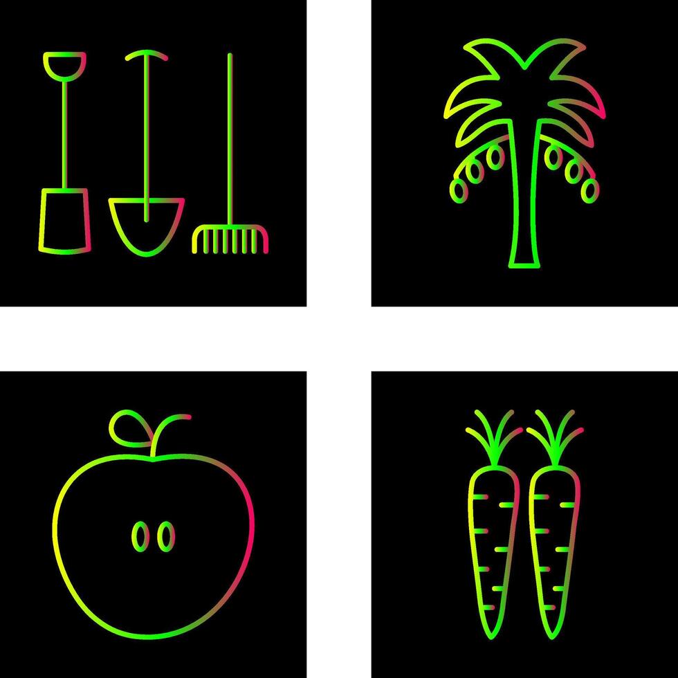 Gardening Tools and Palm tree Icon vector