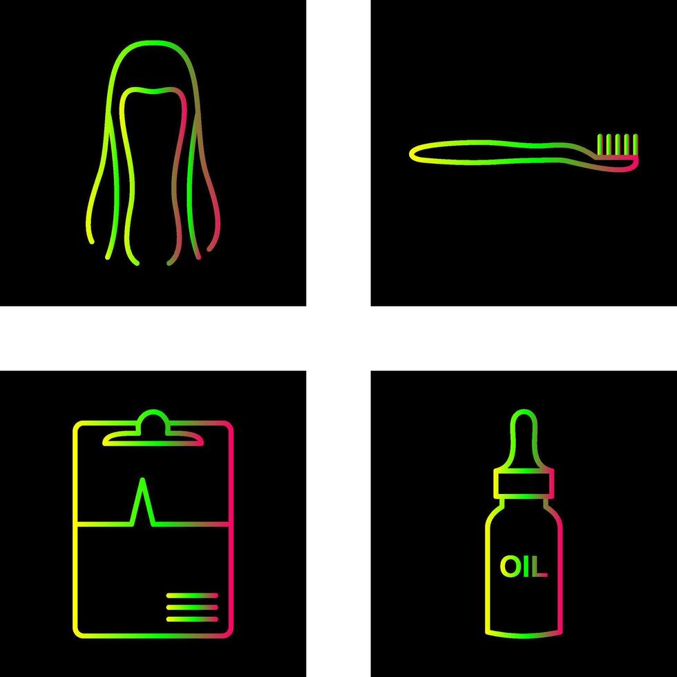 Toothbrush and Hair Icon vector