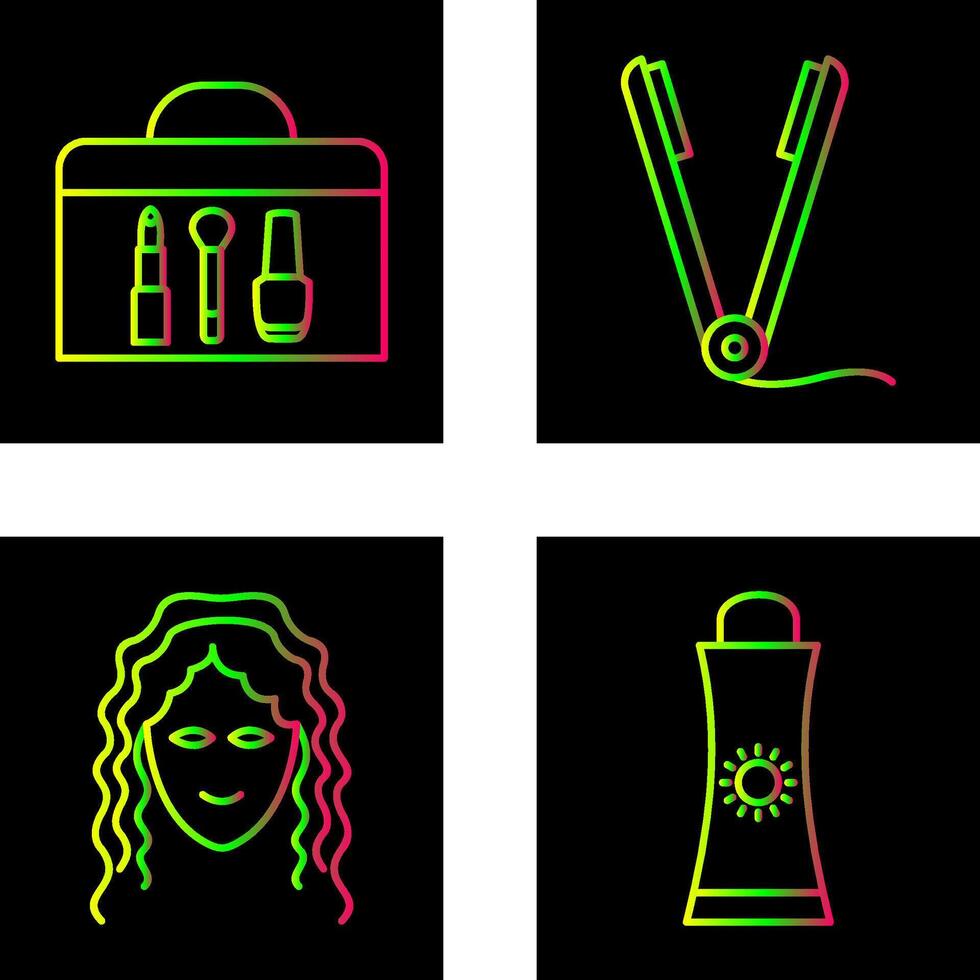 Cosmetics and Straightener Icon vector