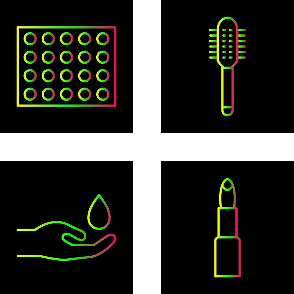 Colored Palette and Comb Icon vector