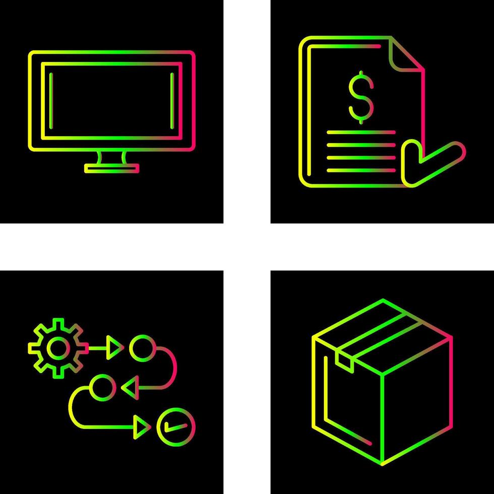 Monitor and Invoice Icon vector